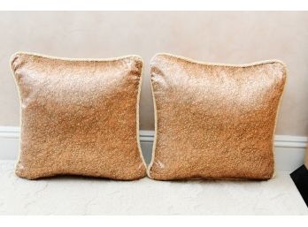 A Pair Of Custom Silk Throw Pillows