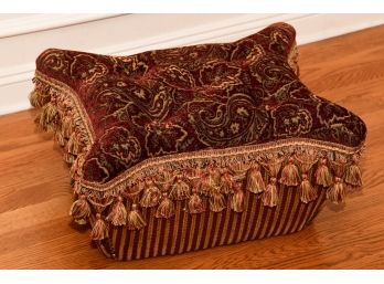 Custom Upholstered Frilled Ottoman