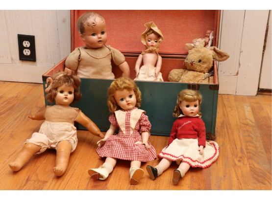 Antique Doll Collection With Carrying Case