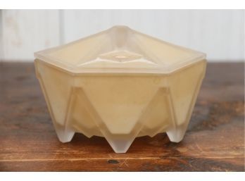 Art Deco Frosted Glass Glass Lidded Box