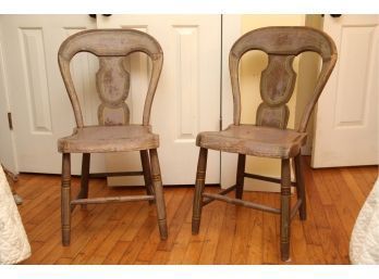 Pair Of Hand Painted Antique Chairs