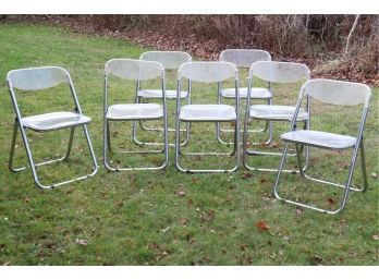 Seven MCM Italian Chrome & Lucite Chairs For Restoration