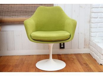 Eero Saarinen For Knoll Lime Green Tulip Armchair With Upholstered Back