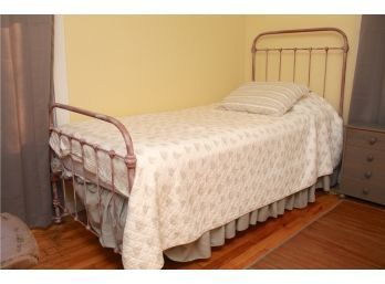 Industrial Style Wrought Iron Twin Bed 1 Of 2