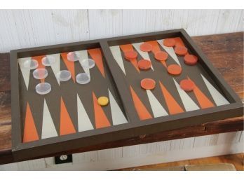 Vintage Leather Backgammon & Chess Game Board