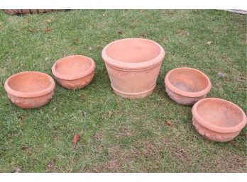 Group Of 5 Terracotta Flower Pots From Mecox Gardens