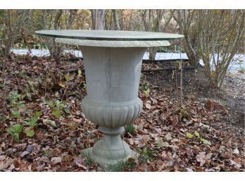 Mecox Gardens Fiber Glass Urn Planter With Glass As A Table