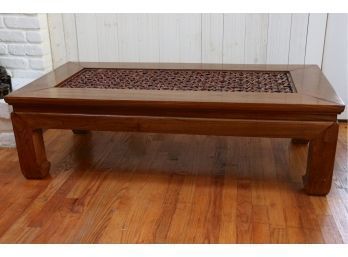 Carved Wood Asian Coffee Table