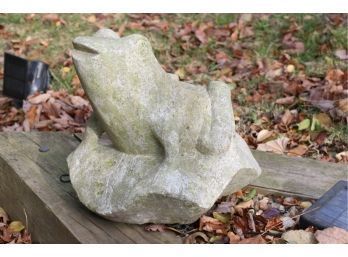 Large Vintage Carved Stone Frog Garden Statue