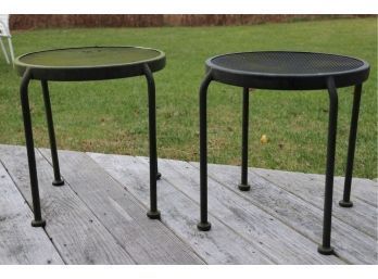 Two Outdoor Round Side Tables