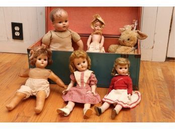 Antique Doll Collection With Carrying Case