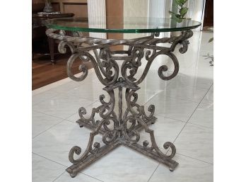 Wrought Iron Table With Glass Top