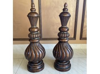 Pair Of Swirling Pillars Accent Pieces