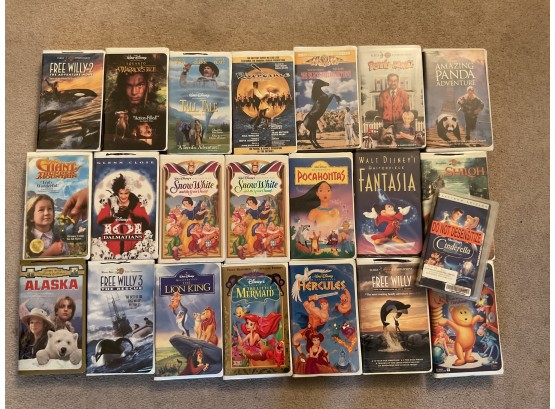 Collection Of VHS Tapes Many Disney