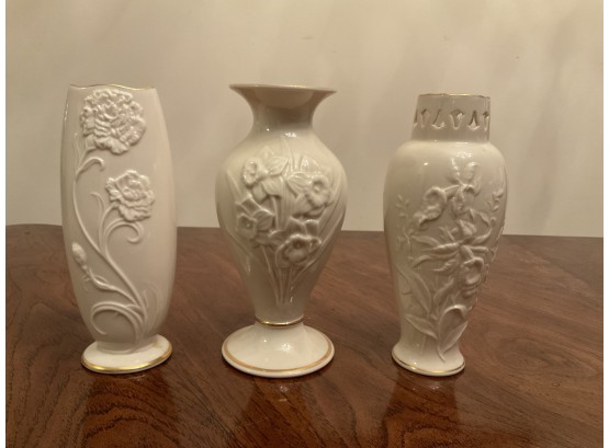 3 Lenox Flower Vases