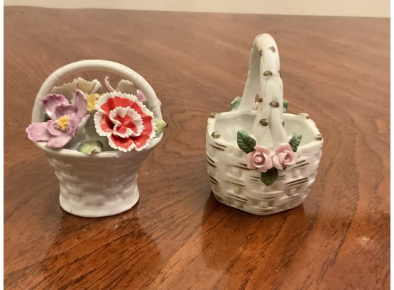 Two Capodimonte Flower Baskets