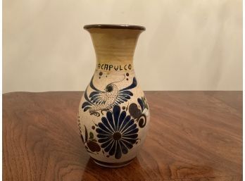 Acapulco Mexico Painted Clay Vase