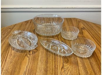 Collection Of Cut Glass Serving Pieces