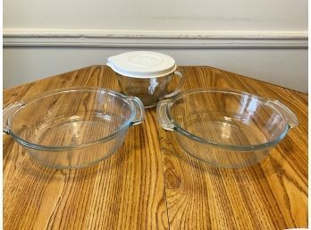 Pair Of Anchor Casserole Dishes & Pampered Chef Measureing Cup