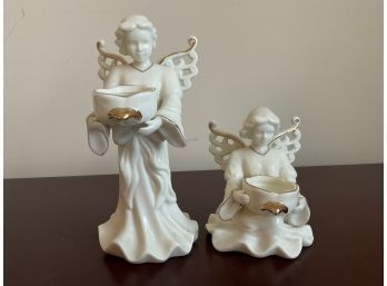 Pair Of Enesco Angels Tea Lights
