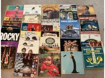 Assorted Record Albums With Case Various Genres