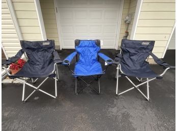 Pair Of Coleman Camping Chairs & 1 Chair Master Camping Chair