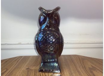 Iridescent Glazed Ceramic Owl