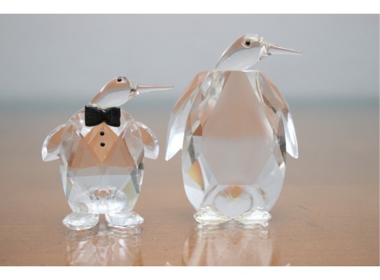 Pair Of Crystal Penguins