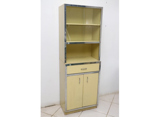 Mid Century Funky Yellow Metal Cabinet