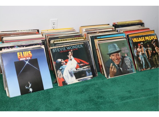 A Large Collection Of Vintage Records Elvis Sinatra And More