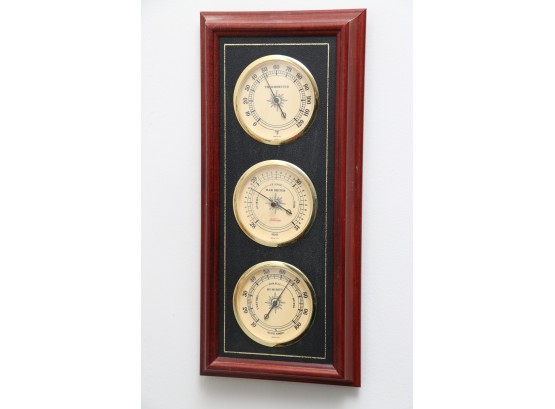 Vintage Barometer In Cherry Frame