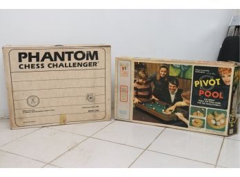 Vintage Phantom Chess And Pivot Pool Game Sets