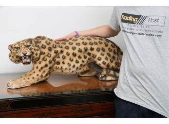 A Vintage Prowling Leopard Statue