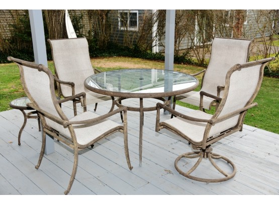 Patio Table With 3 Chairs And 1 Captains Chair And Side Table