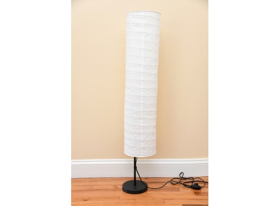 White Paper Shaded Floor Lamp With Foot Switch