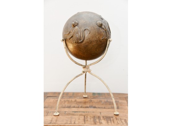 Monkey Sphere On Metal Stand