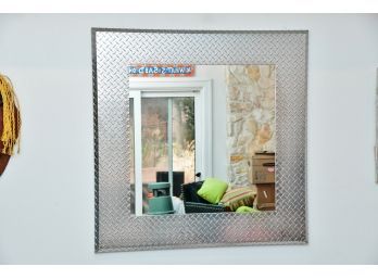 Industrial Diamond Plate Frame Wall Mirror