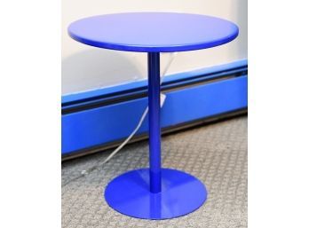 Low Blue Round Side Table