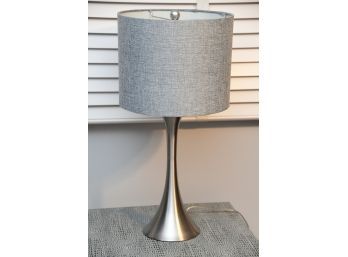 Silver Table Lamp (Gray Shade)