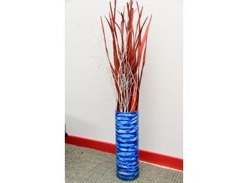 Blue Floor Vase Handmade In Poland