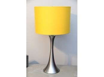 Silver Table Lamp (Yellow Shade)