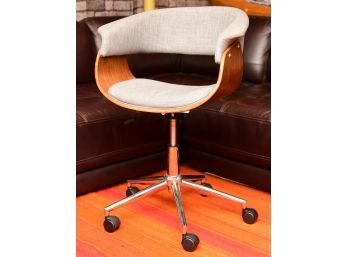 Lumisource Curvo Upholstered/Wood Swivel Chair
