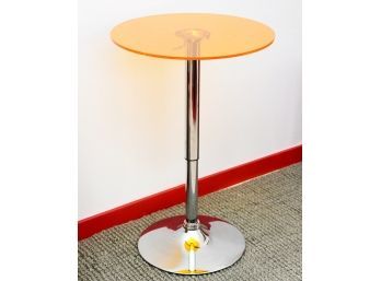 Chrome Bar Table Orange Acrylic Top