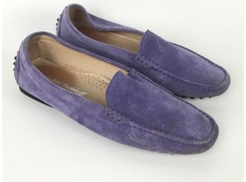 Michael Pasinkoff Periwinkle Blue Suede Loafers Size 39