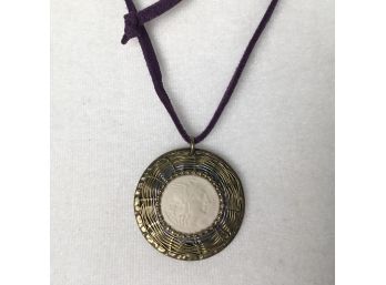 Mythology Pendant With Purple Leather Cord