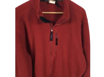 L.L. Bean Red Fleece Mens Jacket Size Large Tall