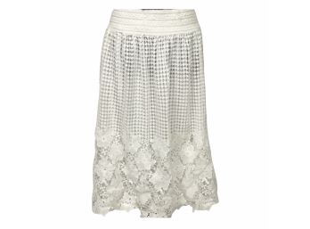 J Gee Lace & Eyelid White Skirt Size L