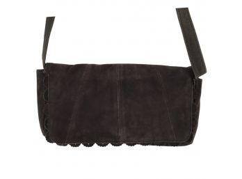 Brown Suede Handbag Removable Strap