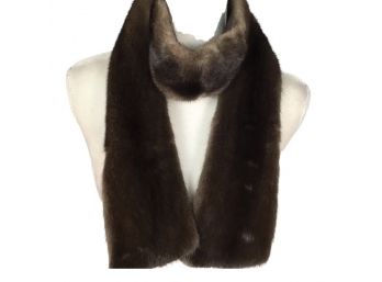 Brown Double-sided Fur Wrap Scarf