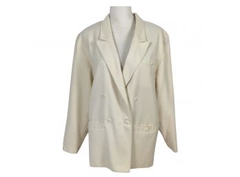 Brandtex Ivory Lined Double Breasted Jacket Size 38/12
